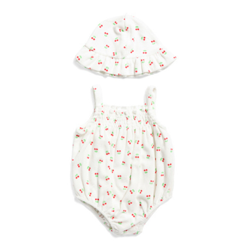Newborn Girls Cherries Bubble Bodysuit And Hat | Baby | Marshalls