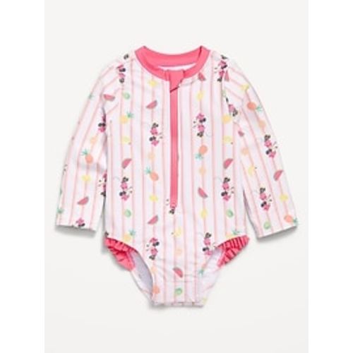 Disney© Minnie Mouse Zip-Front Rashguard One-Piece Swimsuit for Baby | Old Navy