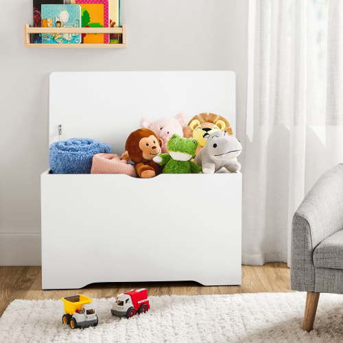 Your Zone Kids Toy Chest with Slow Close Lid, White