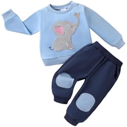 Toddler Baby Boy Outfit Fall Winter Boy Clothes Long Sleeve Cute Cartoon Sweatsweatshirts Pants Outfits 9 Months-4T