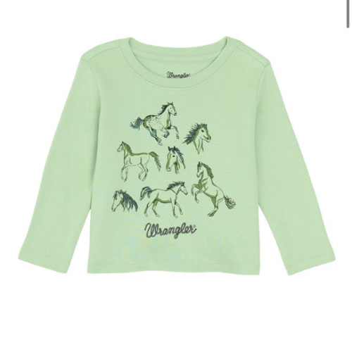 Wrangler Toddler Girls' Horse Long Sleeve Graphic Tee