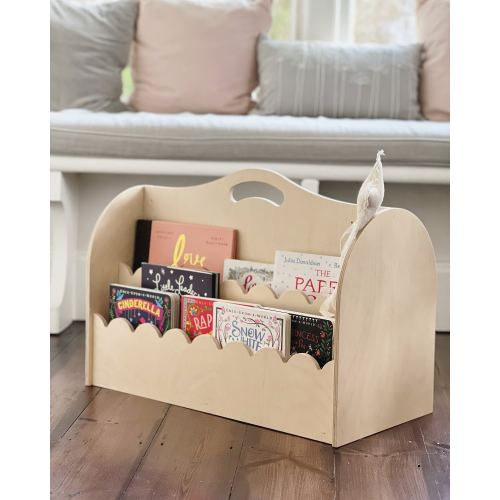 Scalloped Montessori Portable Bookcase Library - Scallop Book Storage