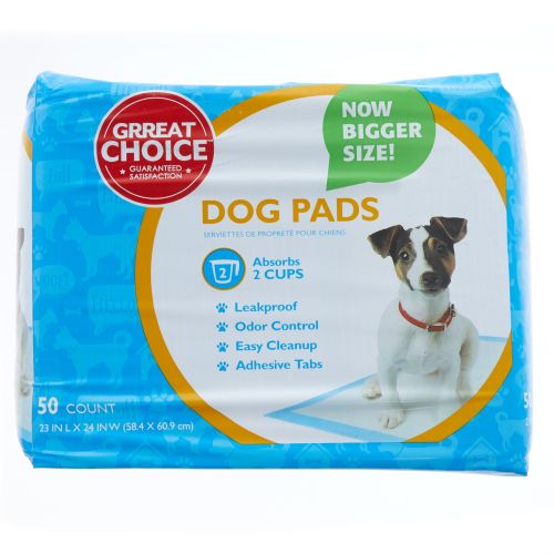 Great Choice® Regular Dog and Puppy Pee Pads, Potty Training, 23" x 24", Unscented, 50 Count