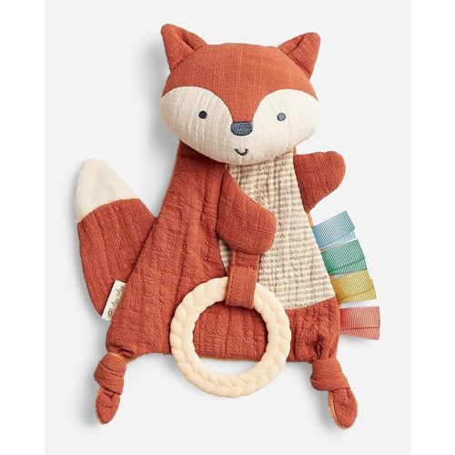 Itzy Ritzy Bitzy Crinkle Sensory Toy with Teething Toy, 0 Months & Up (Fox)