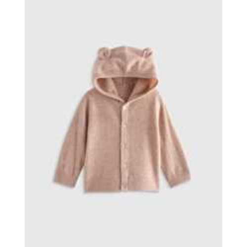 Washable Cashmere Hooded Cardigan in Minimal Pink