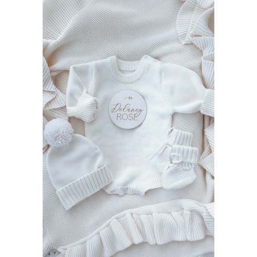 Personalized Printed Knit Sweater Bubble | Ivory