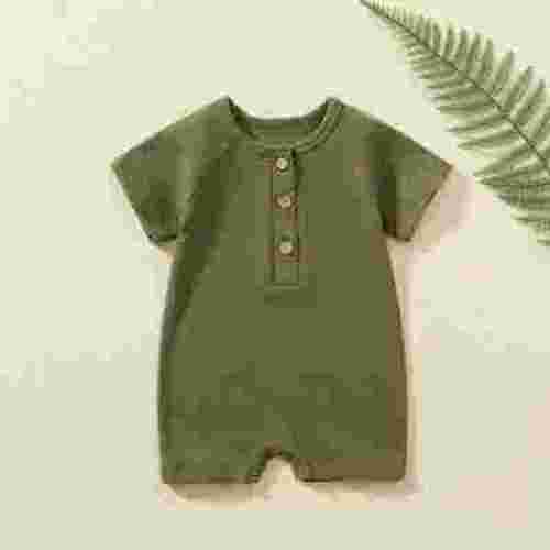 Alkepwun Baby Boys Girls Pajamas, Short Sleeve Footless Rompers, Cotton Button V Neck Shorts Jumpsuit, Infant Crewneck Tshirt Bodysuit , Snap Closure Sleeper for Newborn Baby 0-18M
