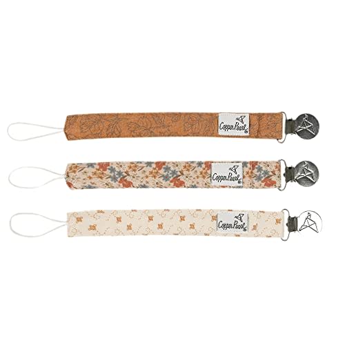 Eden Premium Knit Pacifier Clips 3-Pack: Stainless Steel Holder for Baby Girls and Boys - No More Floor Drops