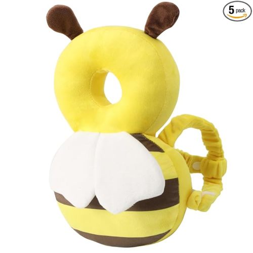 Baby Head Protector Backpack - Soft & Lightweight Head Protection Pad for Bebe Walking and Crawling(Bee)