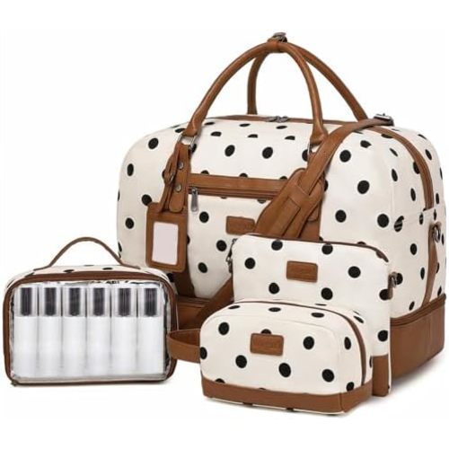 Wogarl Weekender Bags for Women Large Overnight Bag Weekend Travel Duffel Bag Carry on Shoulder with Shoe Compartment Toiletry Bag for Travel Business Gym