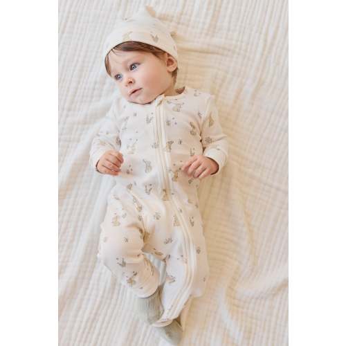 Organic Cotton Reese Zip Onepiece - Lapin Jardin