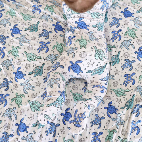 Sea Turtle Splash Zipper Footie