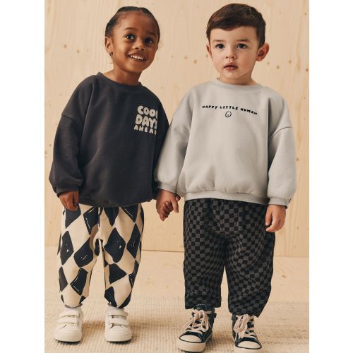 Black/White Printed 2 Pack Sweatshirt And Stripe Joggers Set (3mths-7yrs)