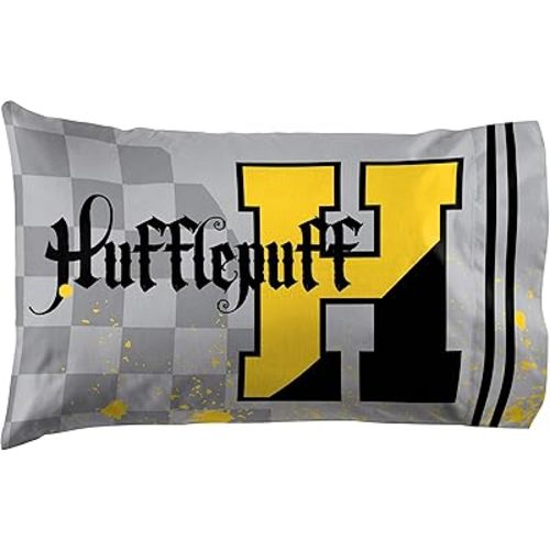 Jay Franco Harry Potter Hufflepuff 1 Pack Pillowcase - Double-Sided Kids Super Soft Bedding