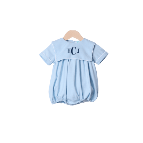 Blue Linen Bib Bubble