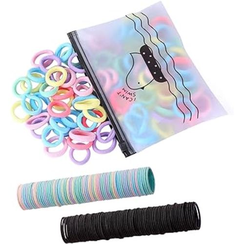 300 Pack Hair Ties BEoffer Baby Toddlers Girls Elastics Hair bands Black Colorful Small Rubber Bands Ponytail Pigtails Holders Not Harm to Hair (Color B)