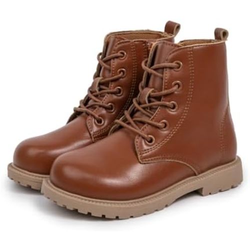 Sawimlgy Toddler Boys Girls Classic Hiking Boots PU Leather Outdoor Four Seasons Ankle Sneaker High Top Durable Rubber Sole Casual Shoes