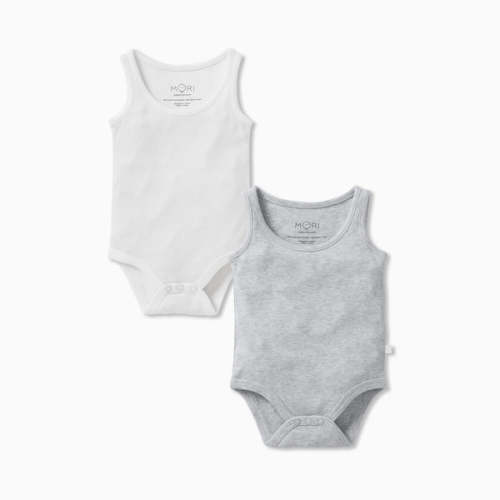 Sleeveless Bodysuit 2 Pack White & Grey / 0 - 3 M