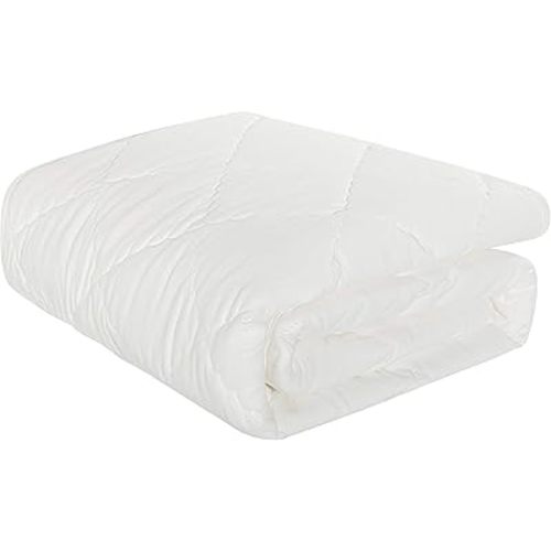 NTBAY Down Alternative Toddler Comforter, Lightweight and Warm Solid Color Baby Crib Quilted Blanket, 39x47 inches, White