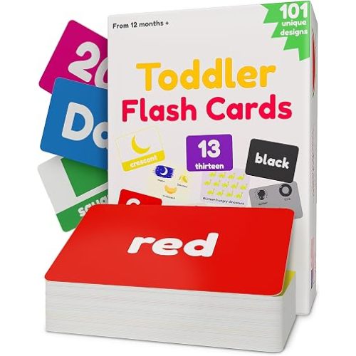 101 ABC Flash Cards for Toddlers Ages 1-3 – Alphabet, Numbers 1-100, Colors, Shapes, Animals & Body Parts Learning Cards for Preschool, Pre-K, Homeschool & Speech Development