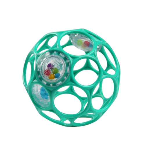 Bright Starts Oball Easy-Grasp Rattle BPA-Free Infant Toy in Teal, Age Newborn and up, 4 Inches
