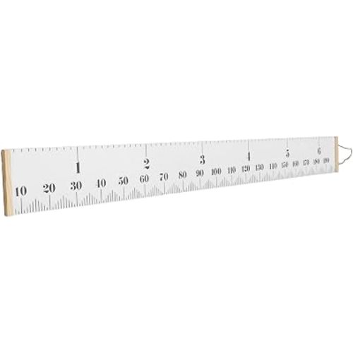 Baby Growth Height Chart, Premium Canvas and New Zealand Pine Wood Toddler Growth Chart Ruler, Accurate Wall Hanging Measurement Chart for Home with Centimeters and Inches,