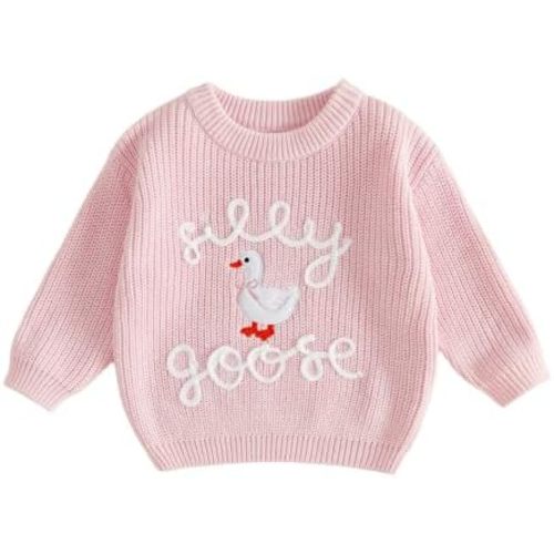 Baby Girl Sweater Goose Knit Sweatshirt Toddler Infant Newborn Top