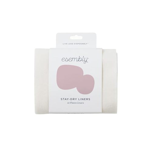 Esembly Cloth Diaper Stay-Dry Fleece Diaper Liner, Moisture-Wicking, Keeps Baby Dry, Prevents Staining, Protects Diaper, Easier to Clean, Washable, Reusable, Super-Soft, 12-Pack, One Size - Stay-dry Liner (12pk)