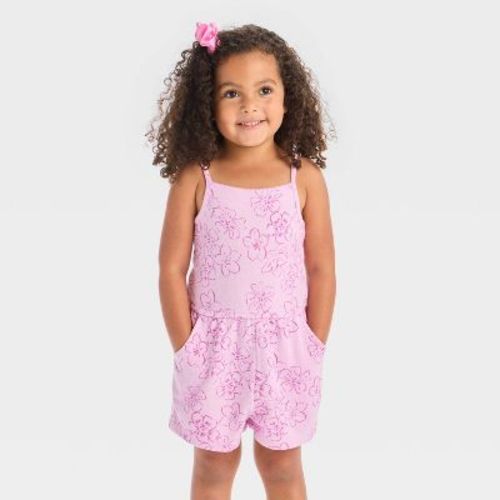 Toddler Girls' Floral Romper - Cat & Jack™ Purple 4T