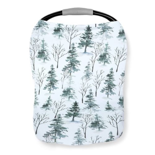 Pobi Baby Premium Multi-Use Cover - Nursing Cover, Baby Car Seat Covers, Shopping Cart, High Chair, and Breastfeeding Cover - Ultra-Soft, Stretchy, Woodland Scarf for Baby and Mom (Magical Woods)