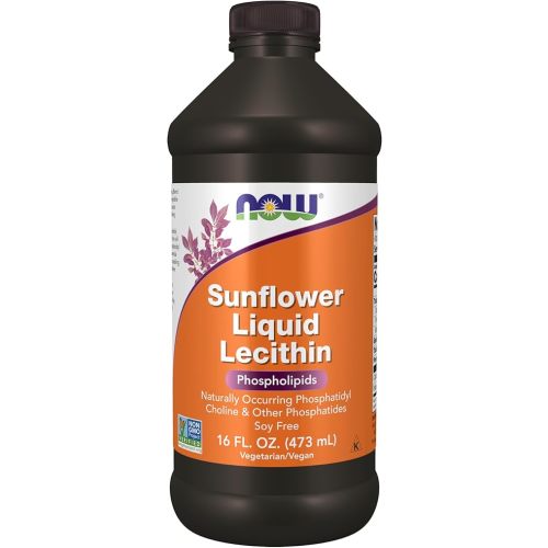 NOW Supplements, Sunflower Lecithin with naturally occurring Phosphatidyl Choline and Other Phosphatides, Liquid, 16-Ounce