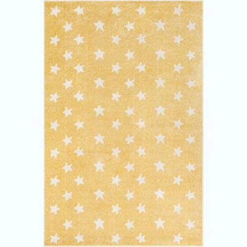 Unique Loom Whimsy Kids Collection Area Rug - Stars (5' 3" x 8' Rectangle Soft Yellow/Ivory) : Target