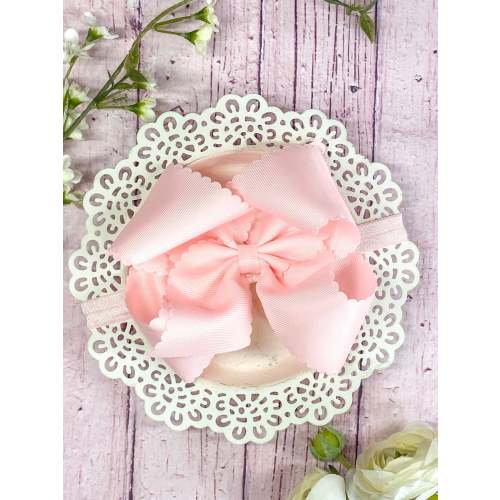 Oversize Scalloped Bow - Headband - 5.5"