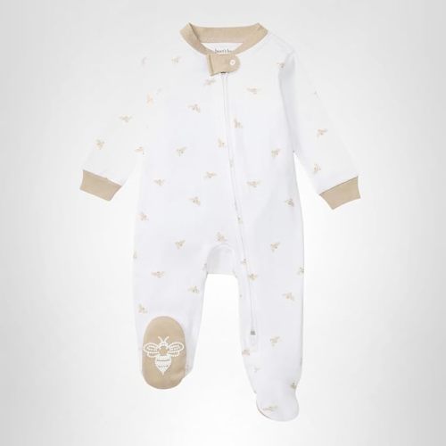 Burt's Bees Baby Boys' Organic Cotton Sleep and Play Footed Pajamas, One-piece Zip Front Romper, Baby Essentials