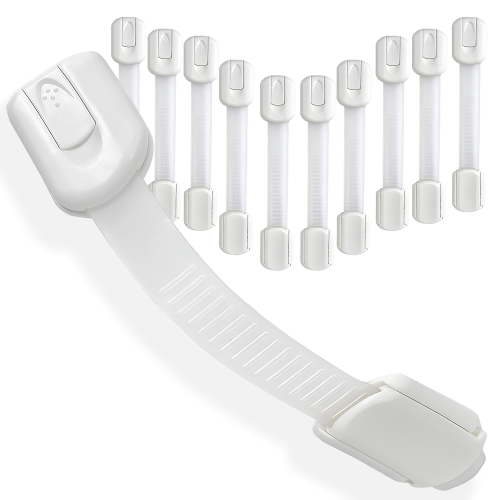 SUSWIM Baby Safety Locks, 10-Pack Cabinet Proofing, Adjustable Straps with 3M Adhesive, Multi-Purpose Childproofing