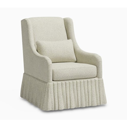 Merced Skirted Stationary Glider Performance Heathered Basketweave Alabaster White