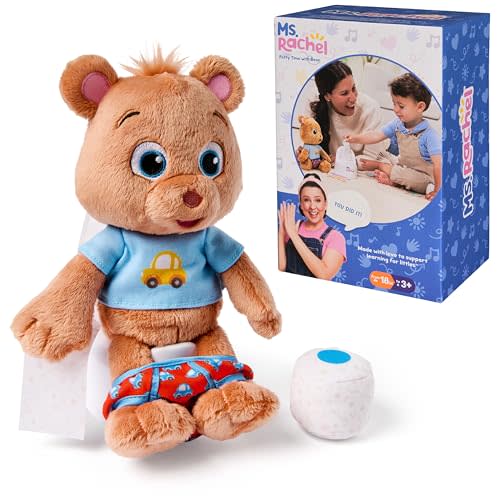 Ms. Rachel Potty Time with Bean, 11 Plush Teddy Bear with Play Toilet & Accessories, Toddler Toys for Girls & Boys for Ages 18 Months to 3+