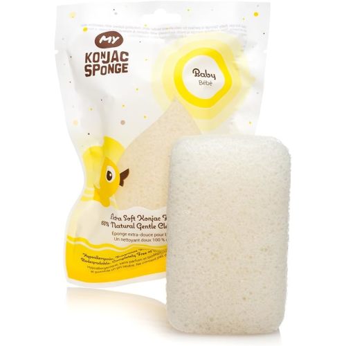 | 100% All Natural Pure Baby Bath Sponge. Extra Soft & Gentle. Hypoallergenic and Completely Free of Fragrance, Coloring, Additives, Sulfates, Parabens, Phthalates & Petroleum