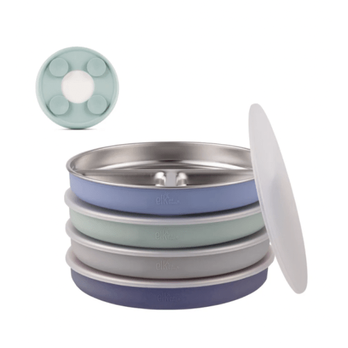 7.8" Stainless Steel Divided Plates with Suction Sleeve