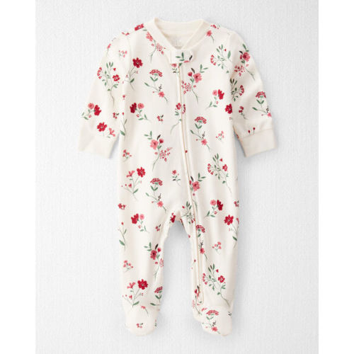 Baby Organic Cotton Sleep & Play Pajamas in Rosethorn Hollow Print - Little Planet | Carter's