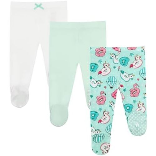 Baby Footed Pants Viscose Made from Bamboo 3-Pack Newborn Pull on Bottoms for Infant Unisex Boys Girls