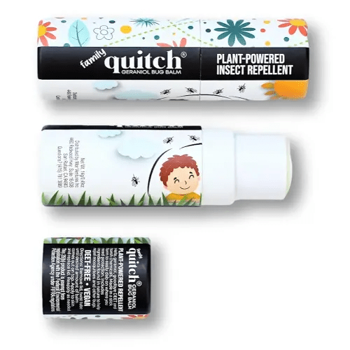 Quitch Geraniol Bug Balm, Bug Spray Alternative Travel Size Repellent, DEET Free Mosquito Shield for Kids, Natural Travel Size Mosquito Repellent Wipes Alternative Balm for Babies, Made in The USA