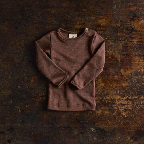 Lark Baby Top - Merino Wool & Silk - Squirrel (18 Months)