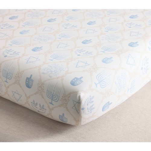 LoveShackFancy Hanukkah Organic Cotton Crib Fitted Sheet