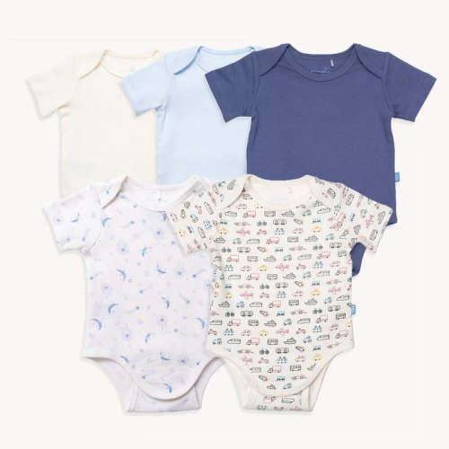 starry ride organic cotton magnetic bodysuit | 5 set
