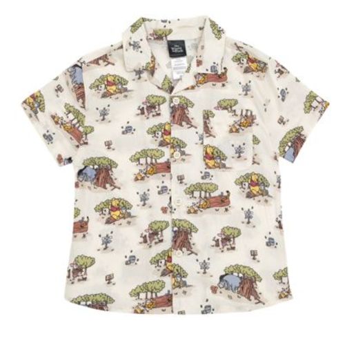 Disney Winnie The Pooh Infant Baby Boys Button Down Dress Shirt Beige 18 Months