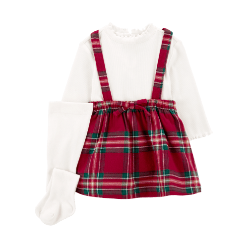 Baby 3-Piece Holiday Bodysuit & Plaid Skirtall Set - Carter's | Carter's
