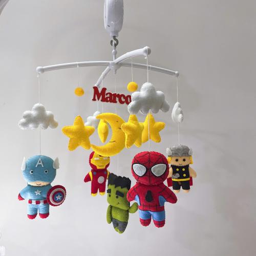 Handmade Superheroes Baby Mobile, Nursery Decor, Baby Shower Gift
