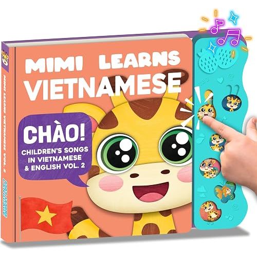 Vol. 2 — Interactive Sound Board Book for Toddlers 1-3, Bilingual English & Vietnamese Songs & Music, Talking Musical Learning Toy and Gift for Babies & Kids