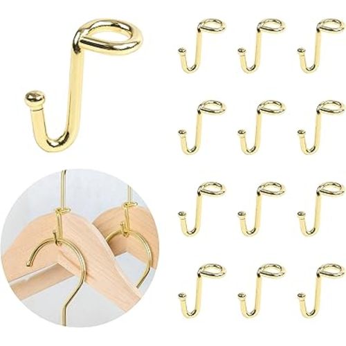 Metal Clothes Hanger, 36 Pack Connector Hooks Stable Gold Metal Outfit Hangers Extender Clips Organizer Strong Mini Cascading Hanger Hooks